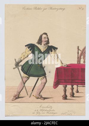 Heinrich Anschütz als Götz von Berlichingen (Kostümbild Nr. 9 für die Theaterzeitung). Unbekannt Stockfoto