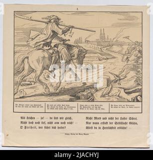 Auszug (Abbildung 2) aus: 'Ein Totentanz von 1848.'. Danach: Alfred Rethel (1816-1859), Drawer, Robert Reinick (1805-1852), Auteur, F. A. Brockhaus, Grafiker, Georg Wigand (1808-1858), Verlag Stockfoto