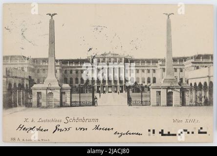 13., Schloss Schönbrunn - Hofseite, Postkarte. Carl (Karl) Ledermann jun., Produzent Stockfoto