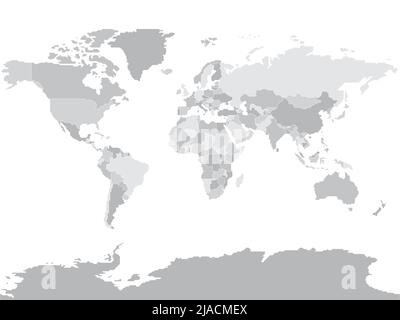 Vereinfachte leere schematische Karte der Welt Stock Vektor