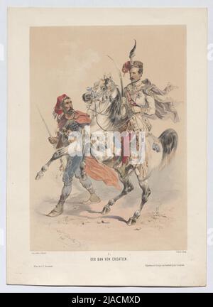 „Das Verbot Kroatiens.“ (Aus der Serie 'Seressaner und Kroaten gezeichnet von Jos. Heick.“). Joseph Heicke (1811-1861), Lithograph, Johann Rauh (1803-1863), Drucker, Leopold Theodor Neumann (1804-1876), Verleger Stockfoto