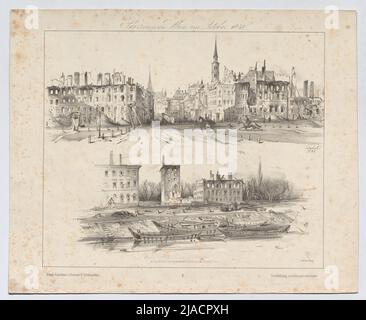 Jägerzeile. / Mack's Sugar Africanry beim Schütteln.' (Aus der Serie 'Skizzen von Wien im Oktober 1848.'). Carl Anton Goebel (auch Göbel) (1824-1899), Lithographie, Johann Höfelich (1796-1849), Drucker, Anton Paternos Witwe, Verlag Stockfoto