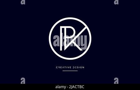 Alphabet Buchstaben PK oder KP Abstraktes Icon Logo Stock Vektor