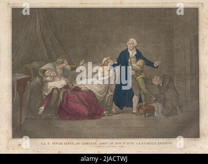 Letzter Abschied von Ludwig XVI. Von seiner Familie (am 20. Januar 1793). Carlo Lasinio (1759-1855), Kupferstecher Stockfoto