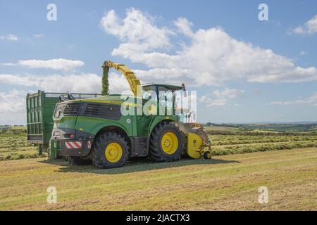 Kieran Crowley Silage 2022, John Deere Harvester Stockfoto