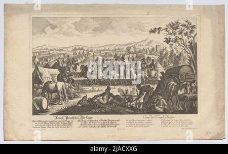 Königlich-preußisches Feldlager (aus dem Siebenjährigen Krieg 1756 - 1763). Johann Michael (d. Ä.) Probst (1727-1776), Verleger Stockfoto