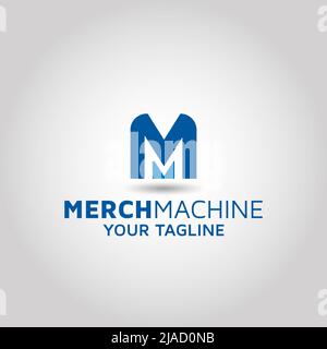 Design-Vorlage für das mm-Vektorlogo im Letter-FORMAT Stockfoto