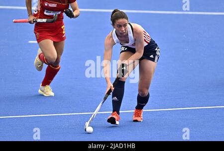 Stratford, Großbritannien. 29.. Mai 2022. England V Spanien Damen FIH Pro League. Lee Valley Hockey Center. Stratford. Martha Taylor (England) während des England V Spanien Damen FIH Pro League Eishockeyspiels. Kredit: Sport In Bildern/Alamy Live Nachrichten Stockfoto