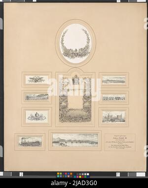 Illustrationsvorlage für das Memorandum 'die ersten 50 Jahre Kaiser Ferdinands-Nordbahn'. Rudolf von Alt (1812-1905), Künstler Stockfoto