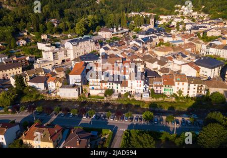 Luftaufnahme der AX-les-Thermes Stockfoto