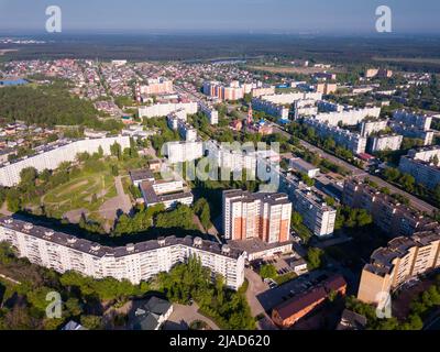 Orekhovo-Zuyevo Stadtbild von Drohne Stockfoto