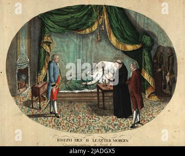 Der letzte Morgen Josephs II. (Am 20. Februar 1790). Johann Hieronymus Löschen Kohl (1753-1807), Verlag Stockfoto