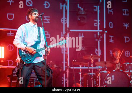 Warrington, Großbritannien. 29. Mai 2022. Sergio Pizzorno, Chris Karloff, Chris Edwards und Ian Matthews treten beim NBHD Festival 2022 auf. . 2022-05-29. Kredit: Gary Mather/Alamy Live Nachrichten Stockfoto