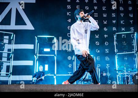 Warrington, Großbritannien. 29. Mai 2022. Sergio Pizzorno, Chris Karloff, Chris Edwards und Ian Matthews treten beim NBHD Festival 2022 auf. . 2022-05-29. Kredit: Gary Mather/Alamy Live Nachrichten Stockfoto