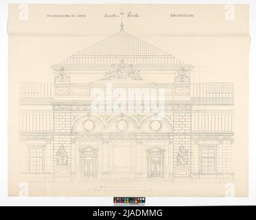 Weltausstellung 1873: Kunstausstellung, Blick auf das Portal. Carl von Hasenauer (1833-1894), Architekt Stockfoto