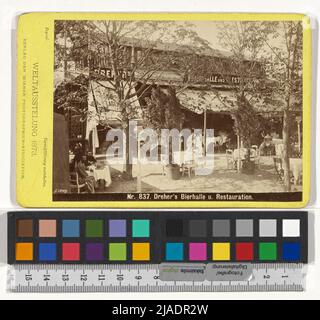 Weltausstellung 1873: Dreher's Bierhalle und Restaurierung (Nr. L 837, S. Josef Löwy (1835-1902), Fotograf, Wiener Fotografiervereinigung, Verlag Stockfoto