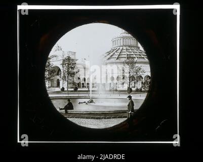 Weltausstellung 1873: Industriepalast mit Rotunde und Bass (ohne Nr.). Wiener Fotografenverein, Verlag Stockfoto