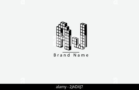 Buchstabenbuchstaben Initialen Monogramm-Logo AJ ja A J Stock Vektor