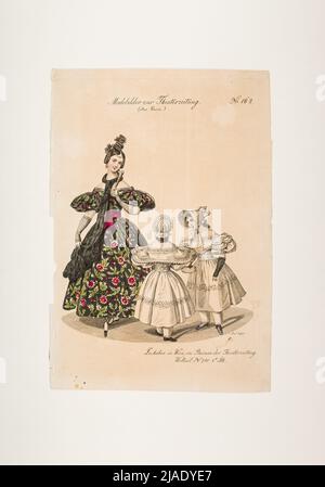 Mode Bild: Drei Figuren, Sozialkleid, Mädchenkleider. Unbekannt Stockfoto