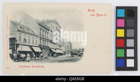 3., Landstraßer Hauptstraße - Blick Richtung Rochusmarkt, Postkarte. Carl (Karl) Ledermann jun., Produzent Stockfoto