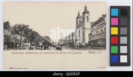 3., Landstraßer Hauptstraße - mit Rochuskirche, Blick nach Südosten, Postkarte. Carl (Karl) Ledermann jun., Produzent Stockfoto