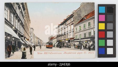 3., Landstraßer Hauptstraße - Blick Richtung St. Marx, Postkarte. Sigmund Weingarten, Produzent Stockfoto