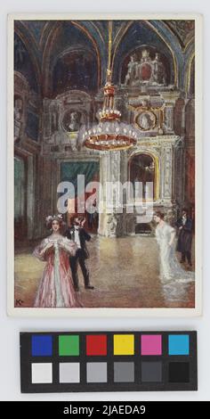 1., Opernring 2 - Staatsoper, innen, Foyer, Postkarte. Brothers Kohn KG (B. K. W. I.), Produzent, nach: Rudolf Konopa (1864-1938), Schublade Stockfoto