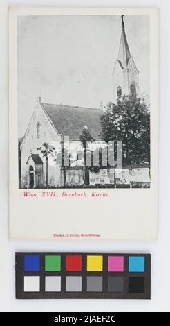 17., Dornbach - Rupertusplatz 5 - Kirche Dornbach, Postkarte. Unbekannt, Fotograf, Franz Schöler († 1911), Produzent Stockfoto