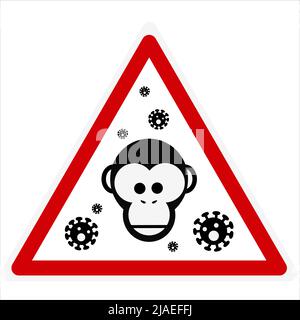 Monkey Symbol Vektor Illustration neue monkeypox 2022 Virus in einfachen flachen Stil isoliert auf weißem Hintergrund Stock Vektor