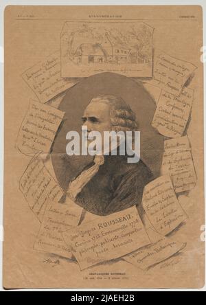 Jean-Jacques Rousseau (28. Juni 1712-2. Juli 1778)“. A.O.M. () & Gillot: Jean-Jacques Rousseau, 1878. Unbekannt Stockfoto