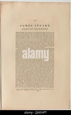 JAMES STUART, HERZOG VON RICHMOND.“. Biografie von James Stewart, 1. Duke of Richmond, 4. Duke of Lennox (aus 'die Häupter illustrer Persönlichkeiten Großbritanniens'). Unbekannt Stockfoto