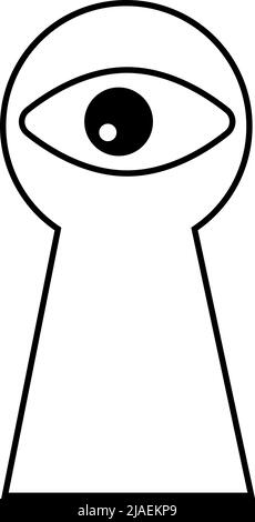 Schlüsselloch mit Auge, Concept Icon Surveillance Peepin Stock Vektor