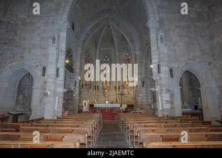 St. Nikolaus Kirche Hauptschiff, Plasencia Altstadt, Caceres, Extremadura, Spanien Stockfoto