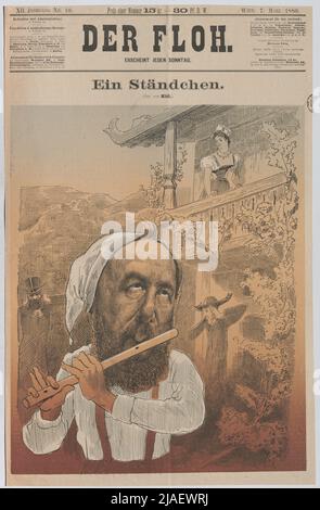 Rudolf von Bennigsen; Eine Serenade (Titelseite von 'der Floh'). Karl Klic (1841-1926), Karikaturist Stockfoto