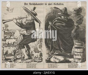 Friedrich Ferdinand Graf von Beust; der Kanzler in zwei Figuren, Hirte, Bösewicht. Unbekannt Stockfoto