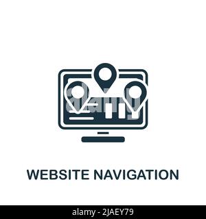 Symbol für die Website-Navigation. Monochrom Simple Web Design Icon für Vorlagen, Webdesign und Infografiken Stock Vektor