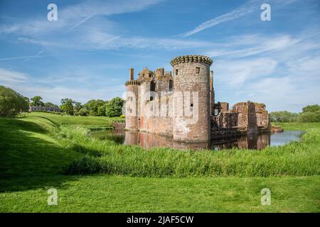 Caerlaverock Castle, Dumfries, Dumfries und Galloway, Schottland, Großbritannien. Stockfoto