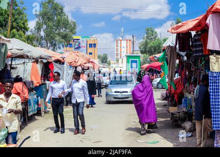 Lokaler Lebensmittelmarkt in Hargeisa Stockfoto