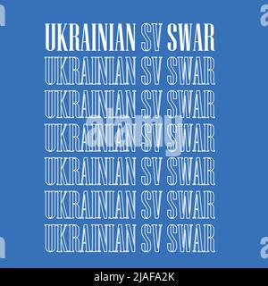 Ukrainer gegen den Krieg auf blauem Hintergrund Stock Vektor