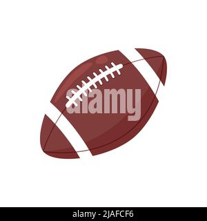 Ball für amerikanischen Fußball isoliert. Sportausrüstung. Vektorgrafik für flache Objekte. Stock Vektor