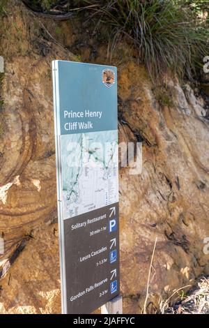 Prince Henry Cliff Walk beginnt in Katoomba im Blue Mountains Nationalpark, New South Wales, Australien Stockfoto