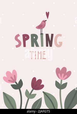Frühling-Zeit-Plakat Stock Vektor