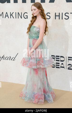 Larsen Thompson nimmt am 26. Mai 2022 an der amfAR Gala Cannes 2022 während der Filmfestspiele von Cannes 75., Festival de Cannes, im Hotel du Cap-Eden-Roc in Cap d'Antibes, Frankreich, Teil. Stockfoto