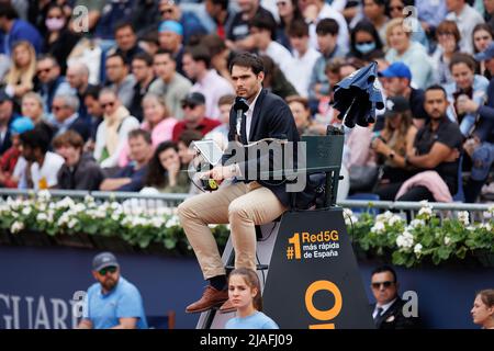 BARCELONA - APR 22: Der Vorsitzende Nacho Forcadell im Einsatz während des Barcelona Open Banc Sabadell Tennisturniers im Real Club De Tenis Barcelo Stockfoto