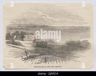Seaham Hall und Old Church. '. Seaham Hall in der Grafschaft Durham, Residenz von George Vane TEMPOR und Old Church (aus den Illustrated London News). Unbekannt Stockfoto