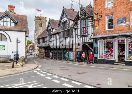 Die Marktstadt Much Wenlock, Shropshire, England, Großbritannien. Stockfoto