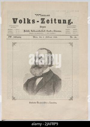 Constantin von Wurzbach Edler v. Tannenberg. '. Constantin von Wurzbach, Bibliothekar, Lexikograph und Schriftsteller (' Wiener Volks-Zeitung. Organ für Politik, Wirtschaft, Kunst und Literatur“). Unbekannt Stockfoto