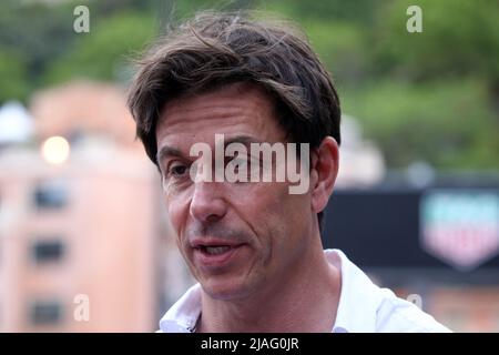 Mercedes GP Executive Director Toto Wolff betreut den Grand Prix von Monaco F1 auf dem Circuit de Monaco am 29. Mai 2022 in Monte-Carlo, Monaco. Stockfoto