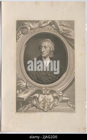 JOHN LOCKE Esq.“. John Locke. George Vertue (1684-1756), Kupferstecher, nach: Gottfried (Godfrey) Kneller (Kniller) (1646-1723), Künstler Stockfoto