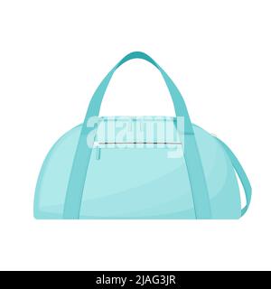 Sporttasche für Sportbekleidung und Ausrüstung. Reisetasche, Seesack-Symbol isoliert auf weißem Hintergrund, Tasche für Training und Fitness. Sporttasche. Vektorillust Stock Vektor